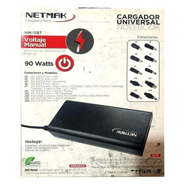 1644586425182CARGU90W_NM-1187.jpg CARGADOR UNIVERSAL NETMAK NOTEBOOK 90W NM-1187 - Image 1
