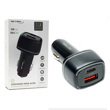 1682718268225NETMAK_12V_NM-UCC6.jpg CARGADOR NETMAK 12V USB-TIPOC NM-UCC6 - Image 1