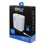 CARGADOR ONLY 220V MOD03 – 2.1A – 1 USB + CABLE V8 – BLANCO