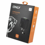 CARGADOR ONLY 220V MOD06 – 4,4A – 2 USB + CABLE V8 - NEGRO