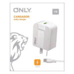 CARGADOR ONLY 220V MOD06 – 4,4A – 1 USB + CABLE V8 - BLANCO