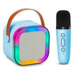 PARLANTE BLUETOOTH PORTATIL USB + 2 MICROFONO KARAOKE K12