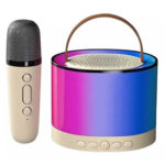 PARLANTE BLUETOOTH LUCES RGB + MICROFONO INALAMBRICO KARAOKE
